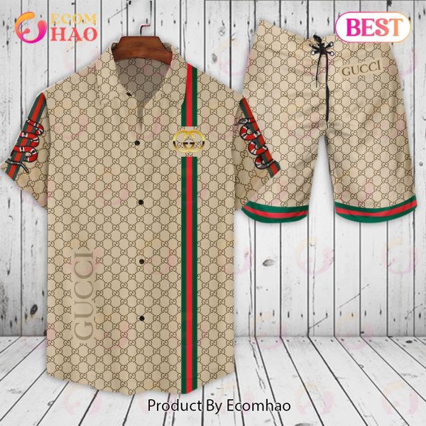 Gucci Tropical Print Hawaiian Shirt and Shorts for Men