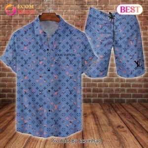 Luxury Men’s Gucci Hawaiian Shirt And Shorts – Blue Print Edition
