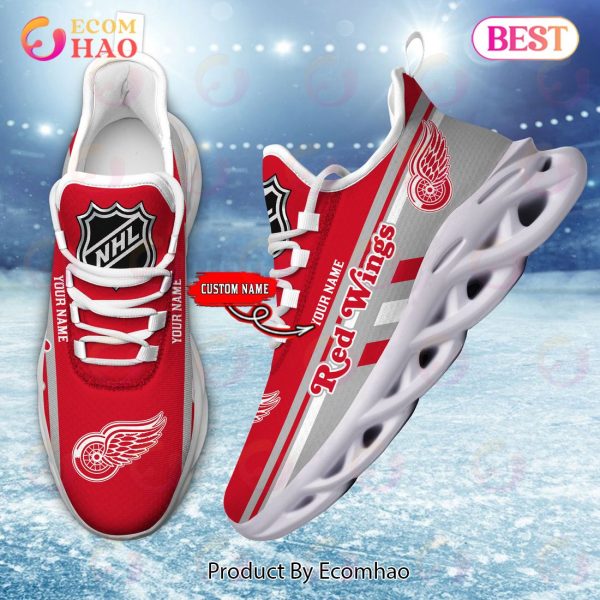 NHL Detroit Red Wings Perfect Gift for fans Personalized Max Soul Chunky Sneakers, Shoes
