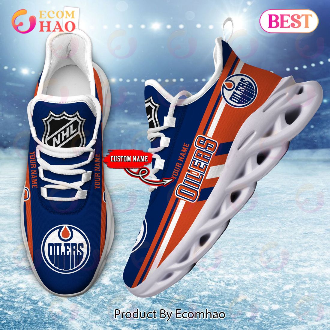 NHL Edmonton Oilers Perfect Gift for fans Personalized Max Soul Chunky Sneakers, Shoes