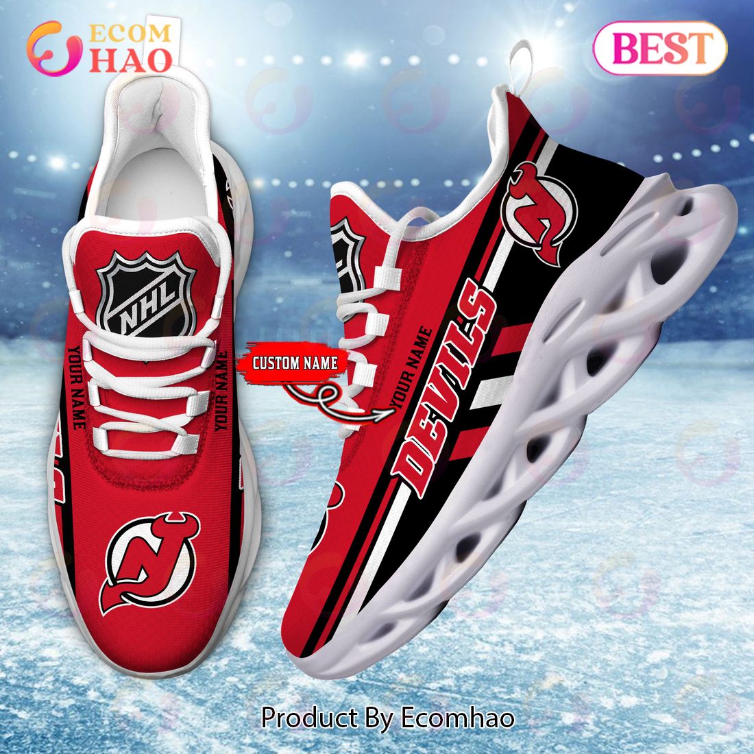 NHL New Jersey Devils Perfect Gift for fans Personalized Max Soul Chunky Sneakers, Shoes