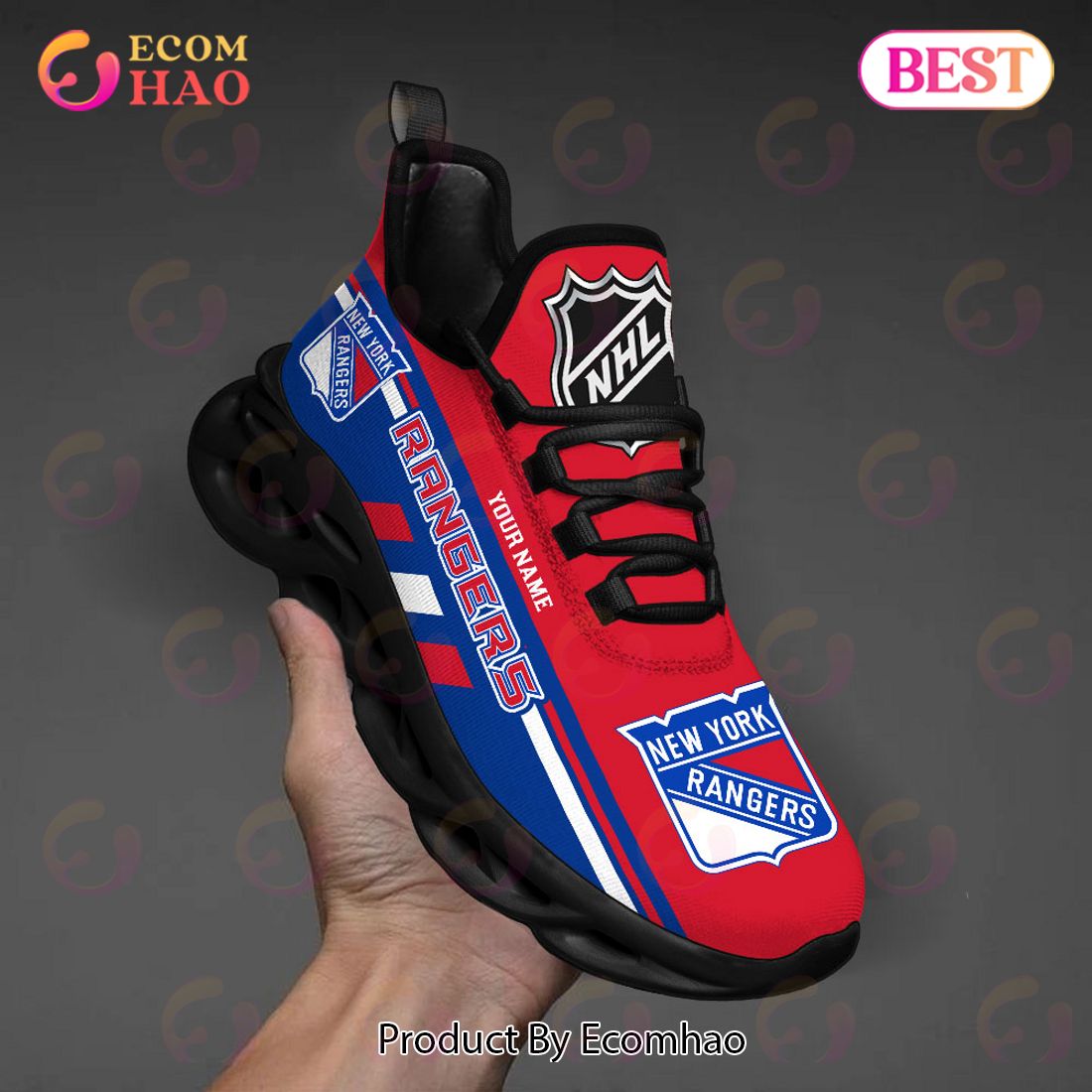 NHL New York Rangers Perfect Gift for fans Personalized Max Soul Chunky Sneakers, Shoes