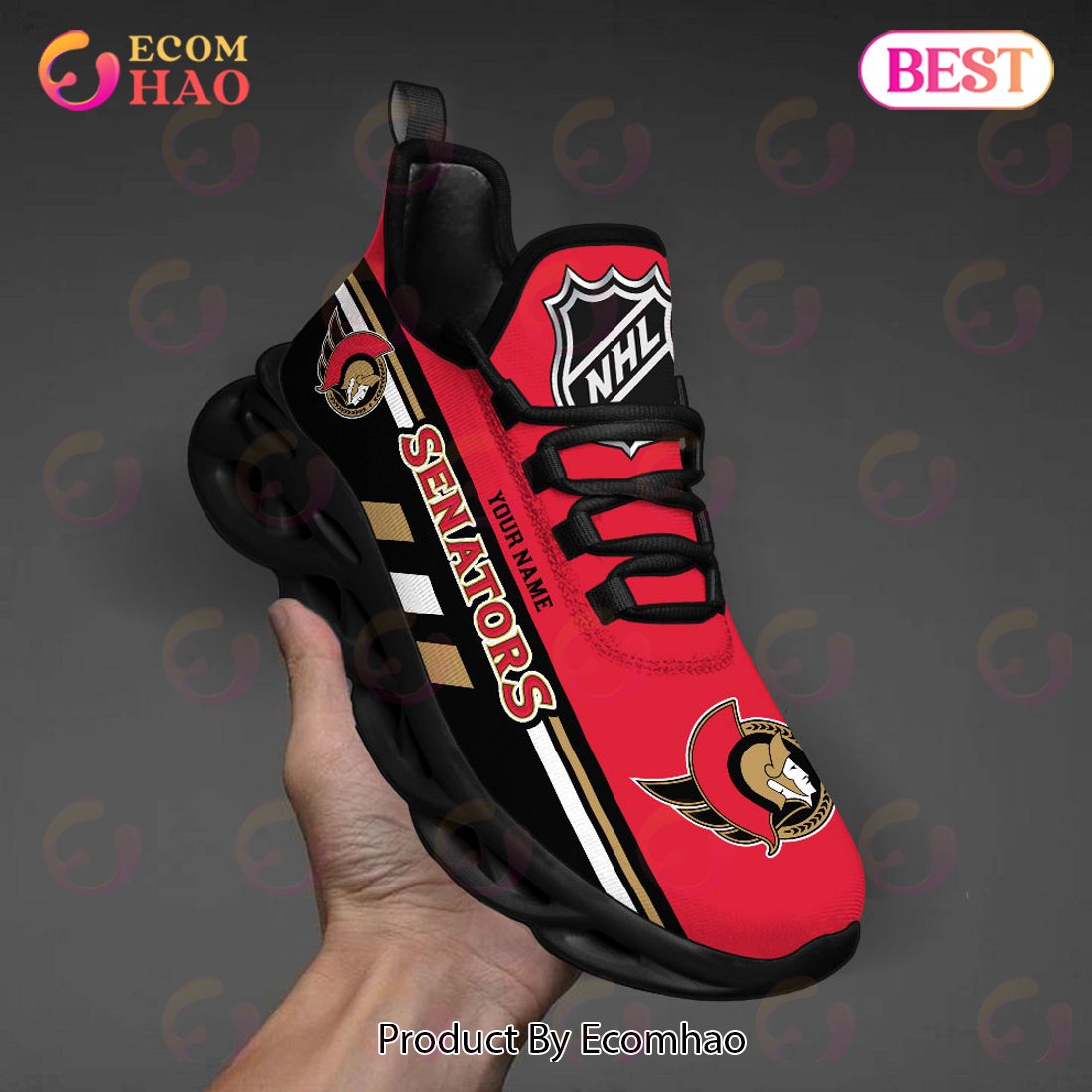 NHL Ottawa Senators Perfect Gift for fans Personalized Max Soul Chunky Sneakers, Shoes