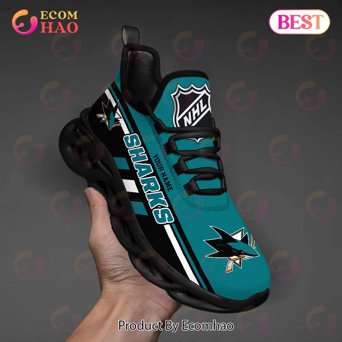 NHL San Jose Sharks Perfect Gift for fans Personalized Max Soul Chunky Sneakers, Shoes