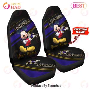 NFL Baltimore Ravens Custom Name Mickey Mouse Car Seat Covers