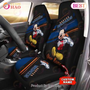 NFL Denver Broncos Custom Name Mickey Mouse Car Seat Covers