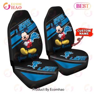NFL Detroit Lions Custom Name Mickey Mouse Car Seat Covers