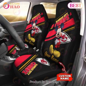 NFL Kansas City Chiefs  Custom Name Mickey Mouse Car Seat Covers