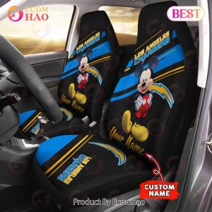 NFL Los Angeles Chargers Custom Name Mickey Mouse Car Seat Covers