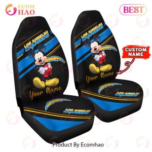 NFL Los Angeles Chargers Custom Name Mickey Mouse Car Seat Covers