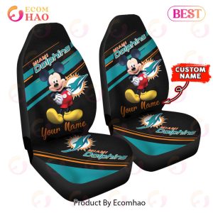 NFL Miami Dolphins Custom Name Mickey Mouse Car Seat Covers