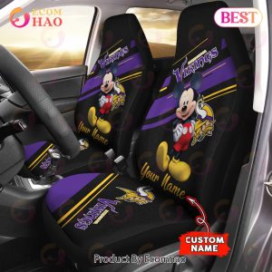NFL Minnesota Vikings Custom Name Mickey Mouse Car Seat Covers