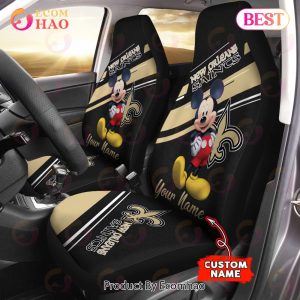 NFL New Orleans Saints Custom Name Mickey Mouse Car Seat Covers