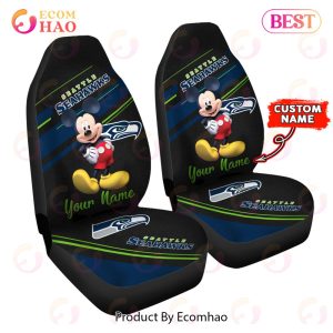 NFL Seattle Seahawks Custom Name Mickey Mouse Car Seat Covers