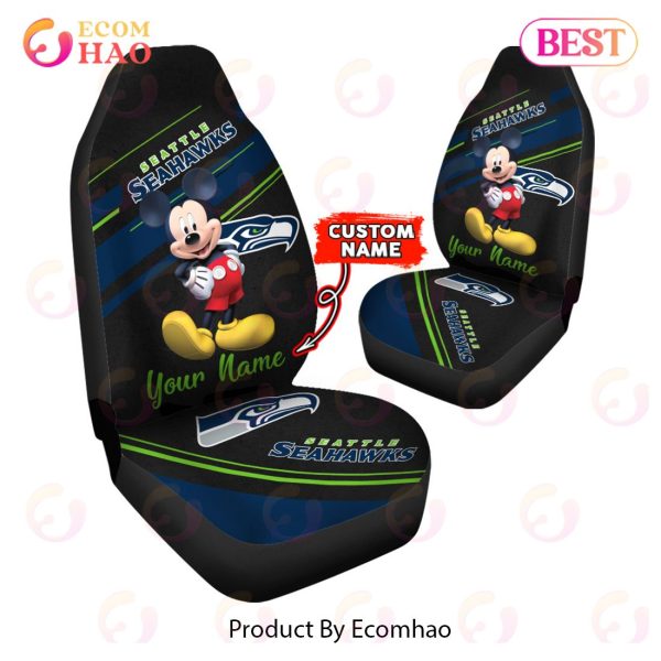 NFL Seattle Seahawks Custom Name Mickey Mouse Car Seat Covers