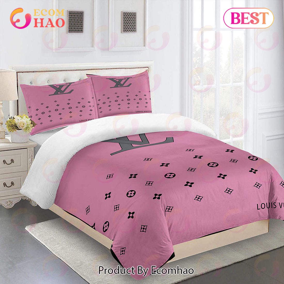 Comforter Sets Beautiful Pink Louis Vuitton Bedding Set Luxury Items