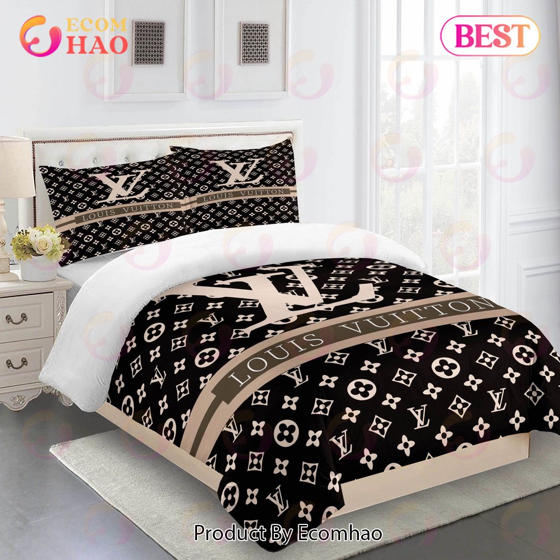 Comforter Sets Beige Brown Louis Vuitton Bedding Set Luxury Items