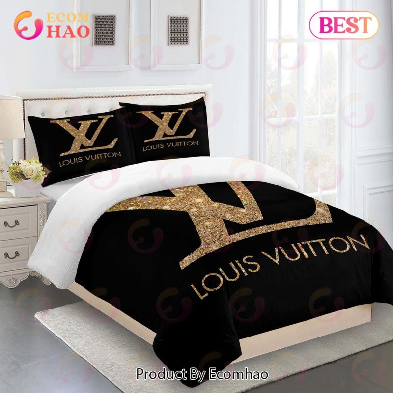 Luxury Louis Vuitton Paris Logo in Black Background Pillow Cases - REVER  LAVIE