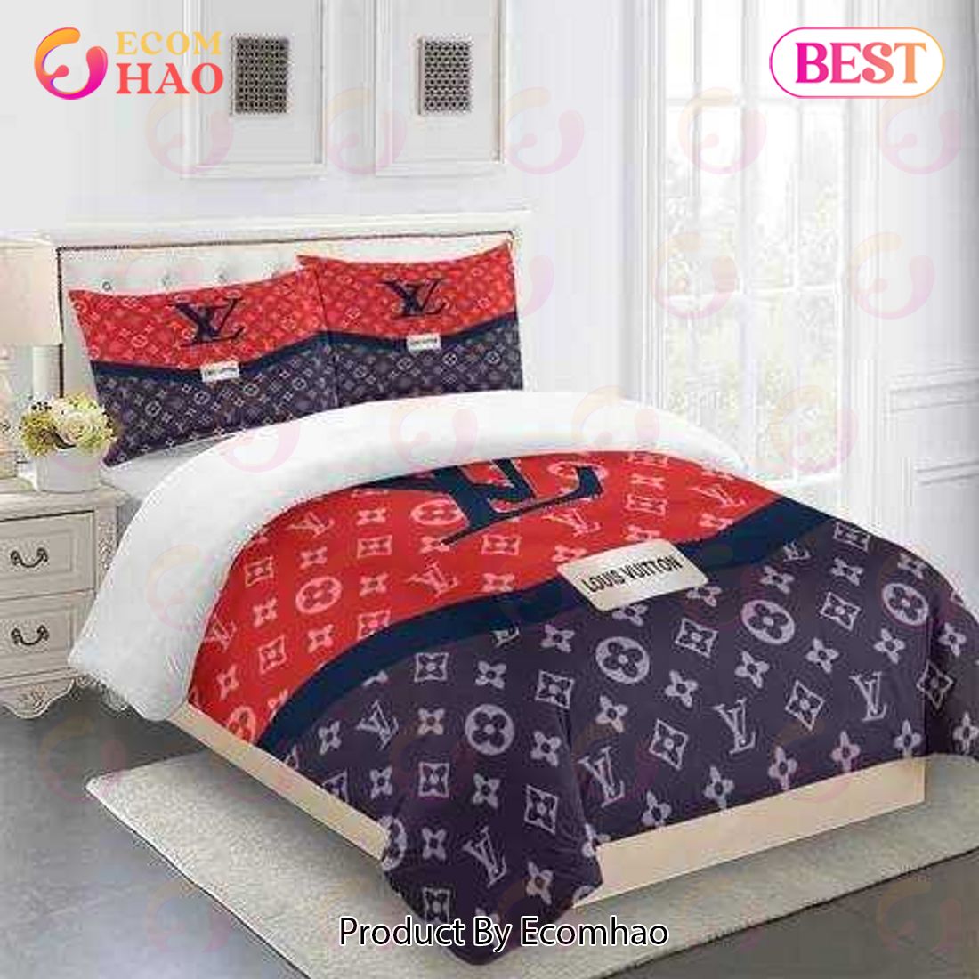 Comforter Sets Supreme Blue And Red Louis Vuitton Bedding Set Luxury Items