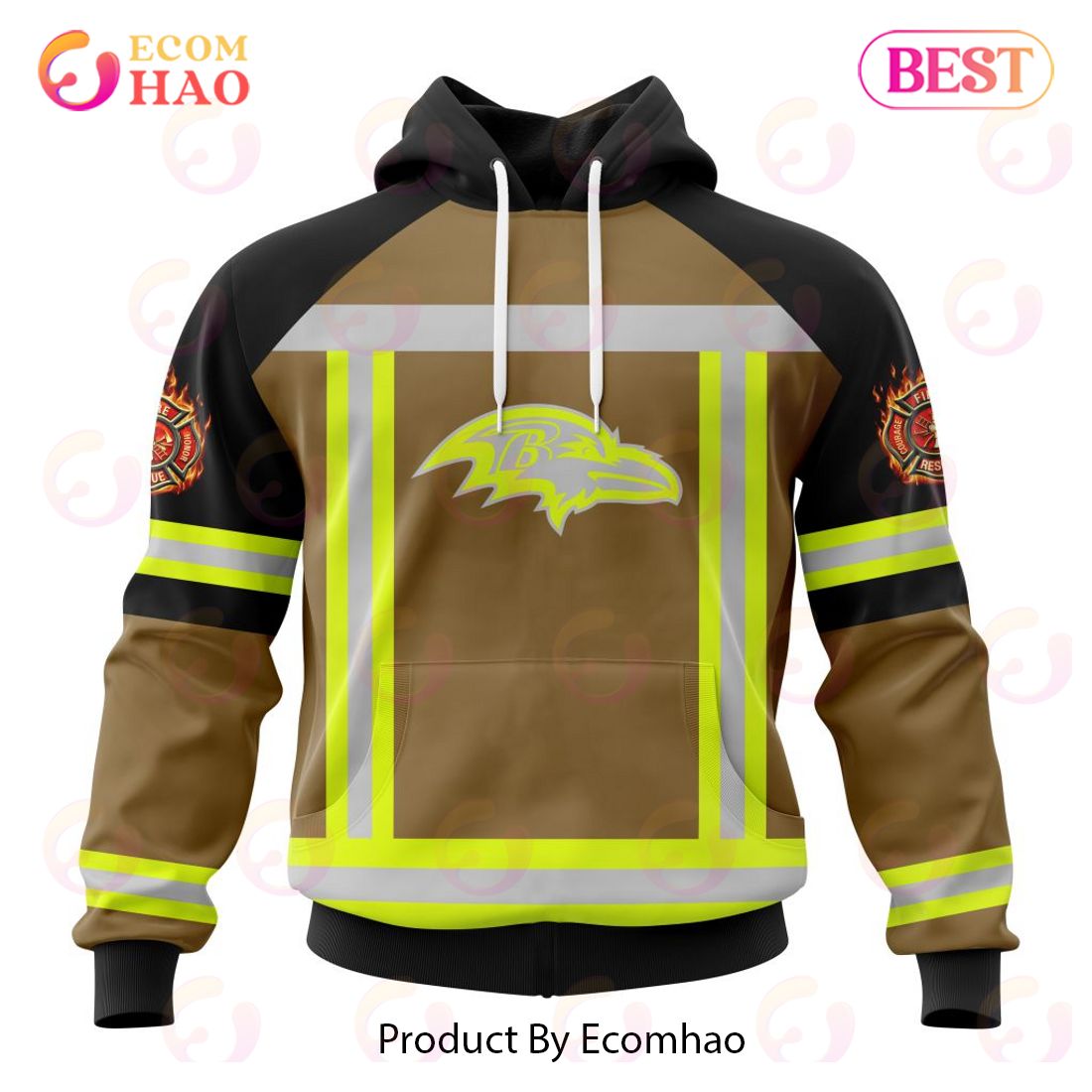 NFL Arizona Cardinals Special Firefighter Uniform Design 3D Hoodie