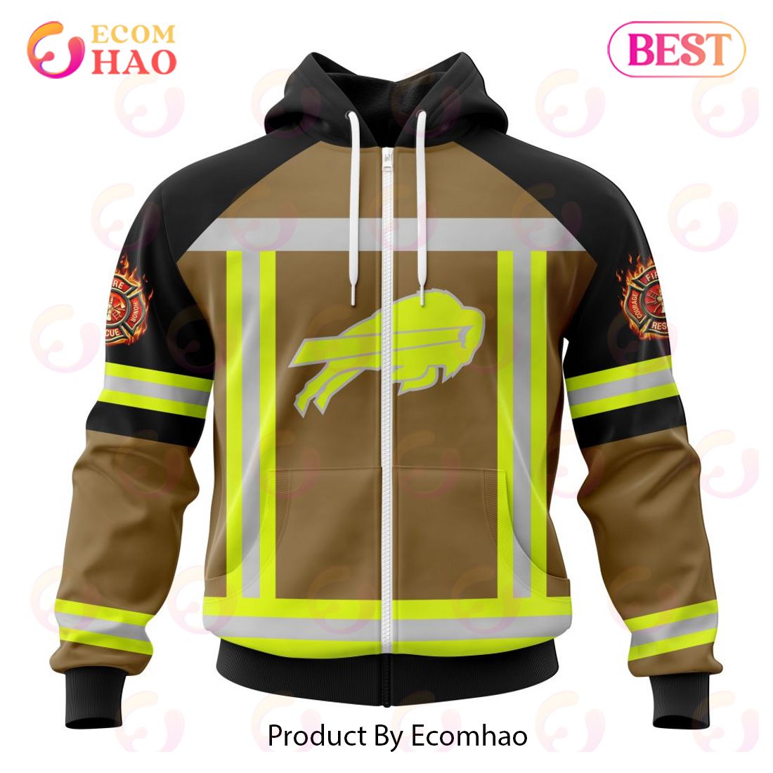 NFL Buffalo Bills Special Firefighter Uniform Design 3D Hoodie