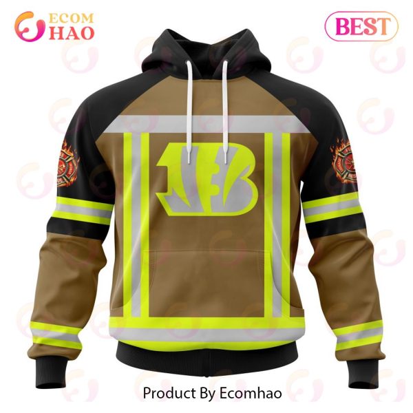NFL Cincinnati Bengals Special Firefighter Uniform Design 3D Hoodie
