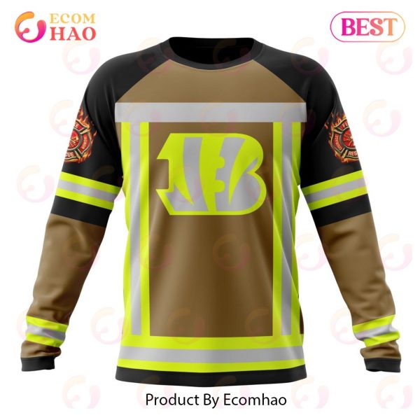 NFL Cincinnati Bengals Special Firefighter Uniform Design 3D Hoodie
