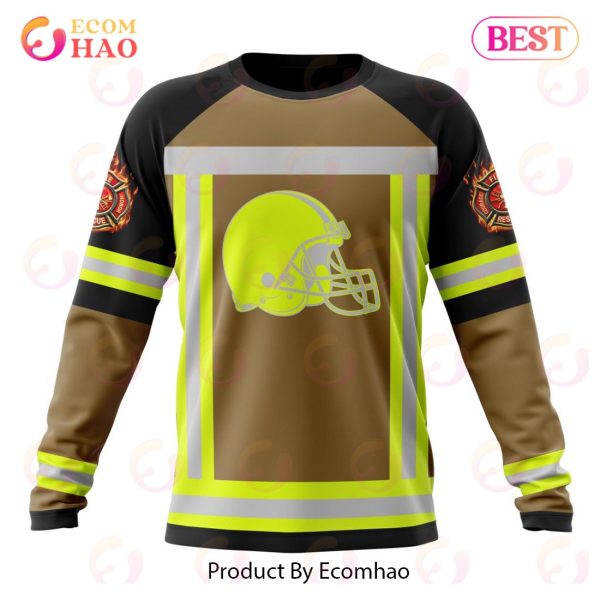 NFL Cleveland Browns Special Firefighter Uniform Design 3D Hoodie