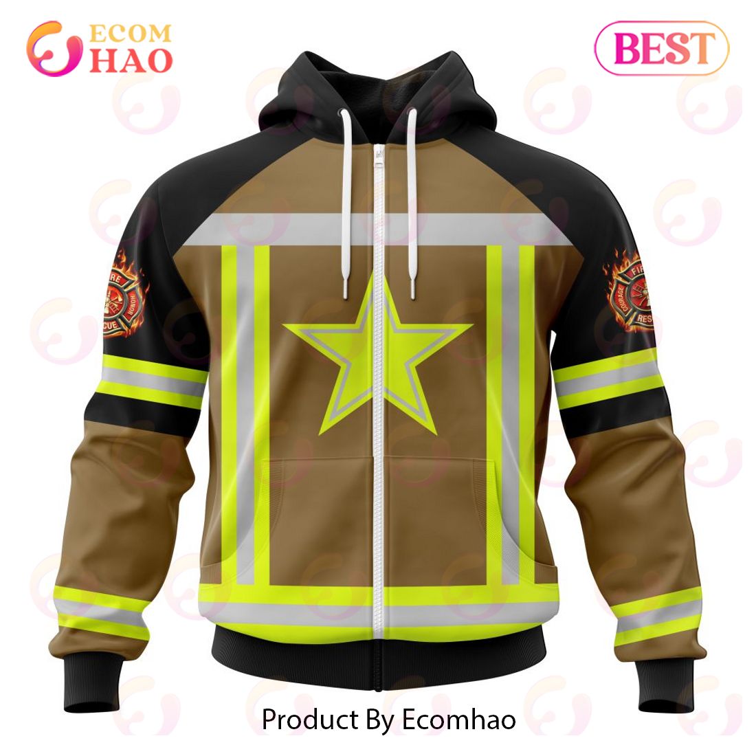 NFL Dallas Cowboys Special Firefighter Uniform Design 3D Hoodie