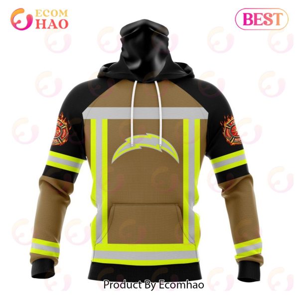 NFL Los Angeles Chargers Special Firefighter Uniform Design 3D Hoodie