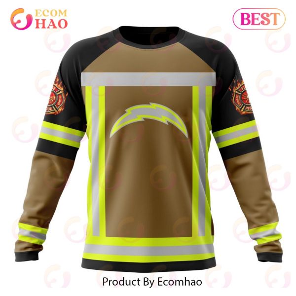 NFL Los Angeles Chargers Special Firefighter Uniform Design 3D Hoodie