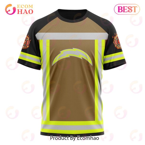 NFL Los Angeles Chargers Special Firefighter Uniform Design 3D Hoodie