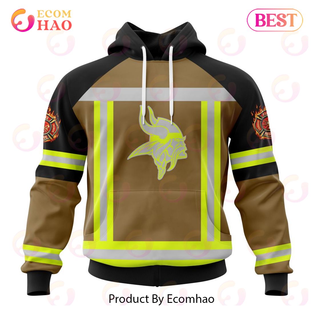 NFL Minnesota Vikings Special Firefighter Uniform Design 3D Hoodie