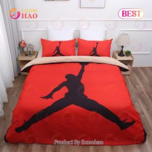 Jordan Logo Black Bedding Set Red