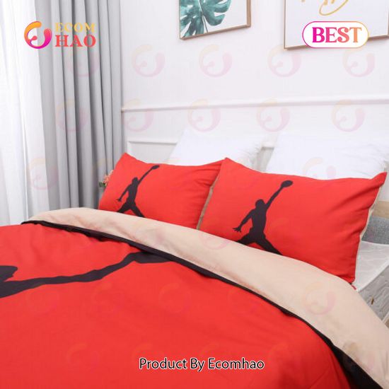 Jordan Logo Black Bedding Set Red