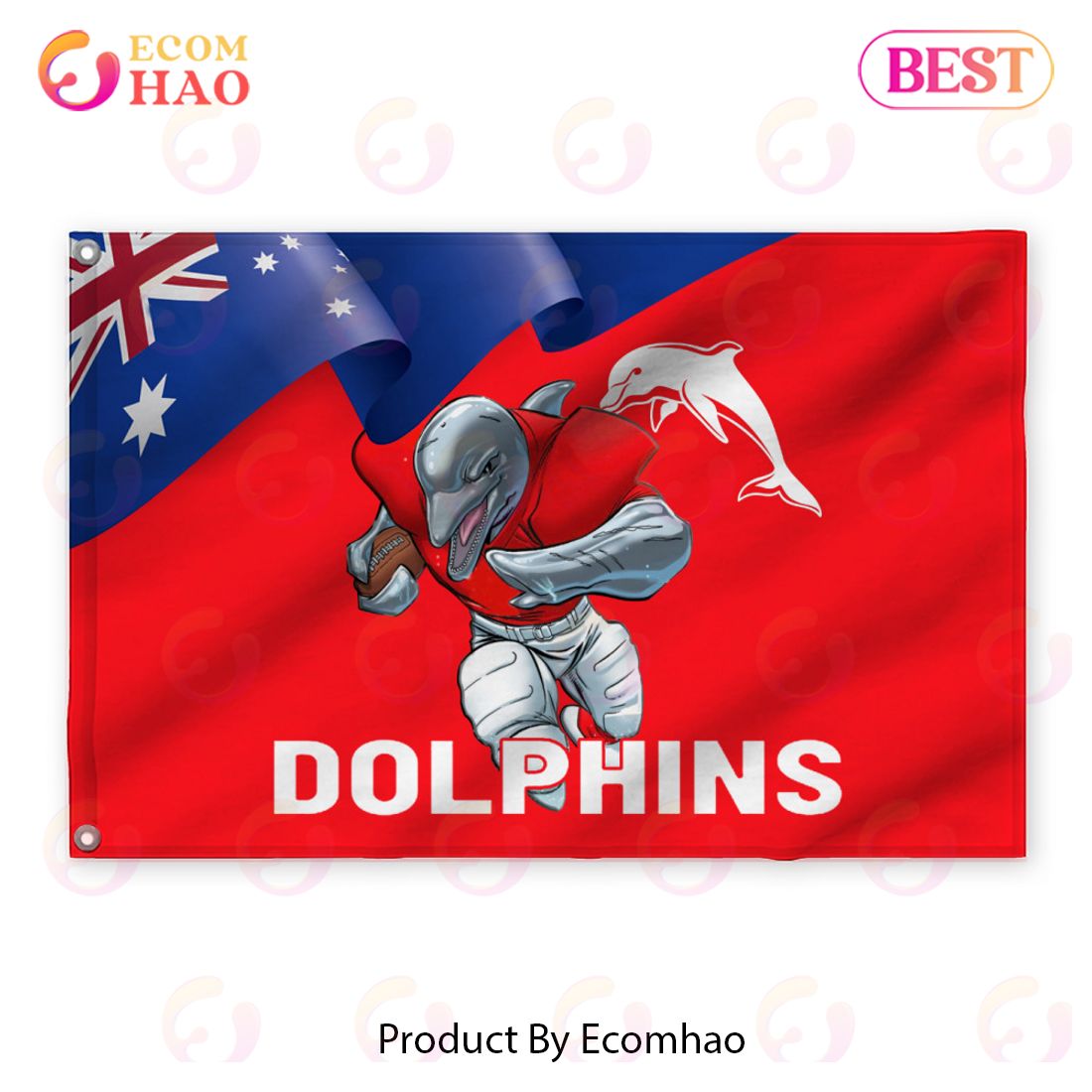 NRL Dolphins 3D Flag