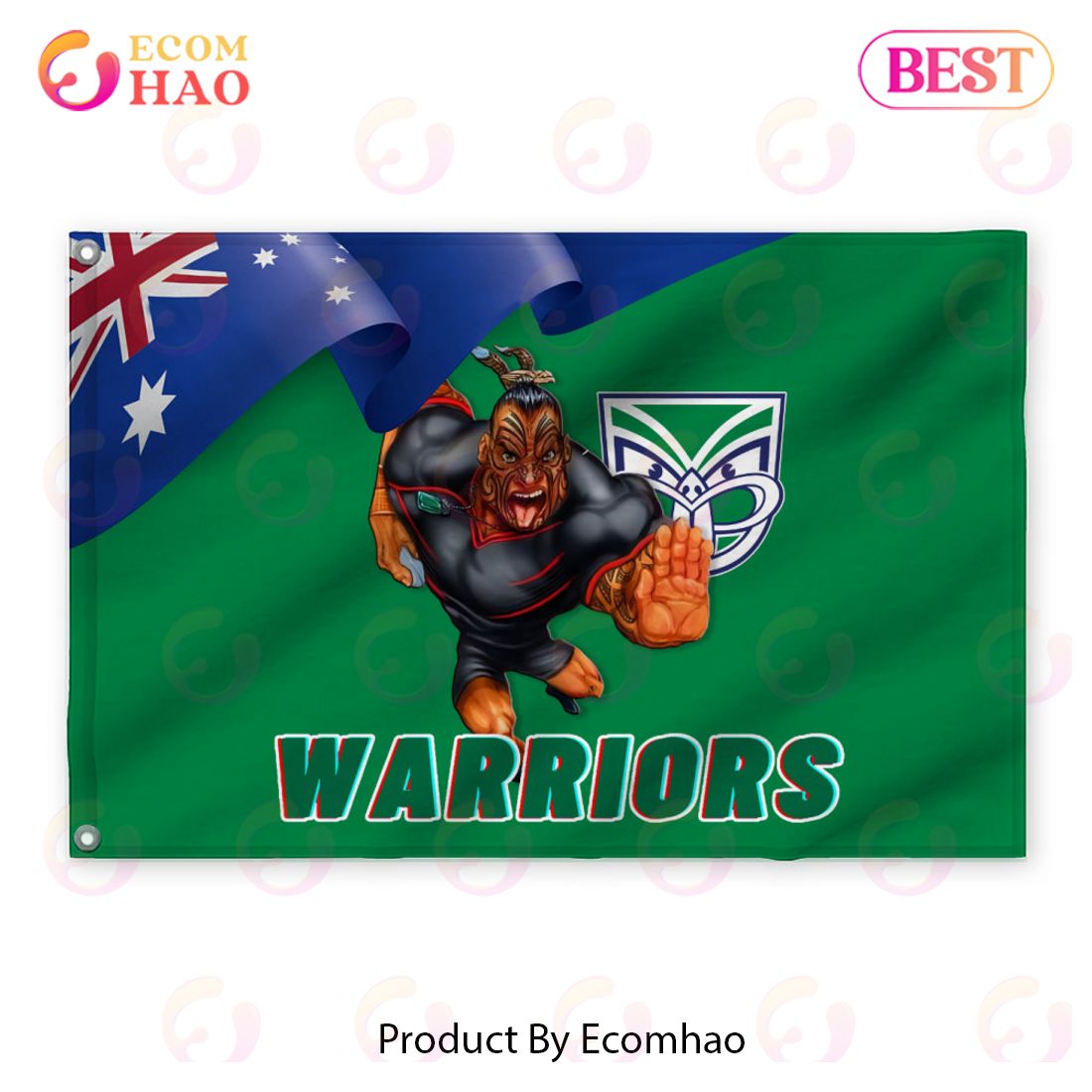 NRL New Zealand Warriors 3D Flag