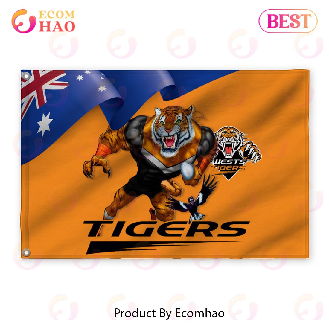 NRL Wests Tigers 3D Flag