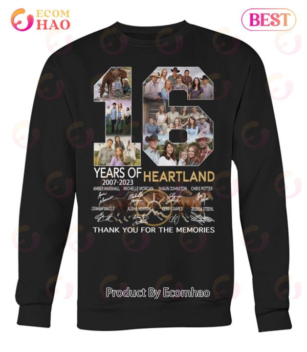 16 Years Of 2007 – 2023 Heartland Thank You For The Memories T-Shirt
