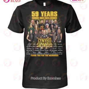 59 Years Of 1964 – 2023 Lynyrd Skynyrd Thank You For The Memories T-Shirt