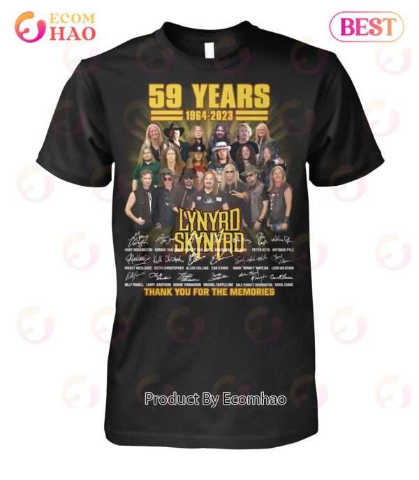 59 Years Of 1964 – 2023 Lynyrd Skynyrd Thank You For The Memories T-Shirt