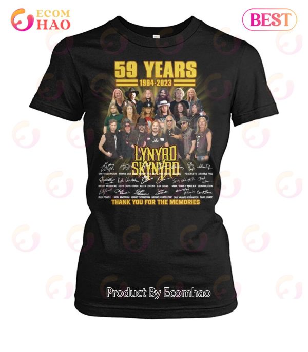 59 Years Of 1964 – 2023 Lynyrd Skynyrd Thank You For The Memories T-Shirt