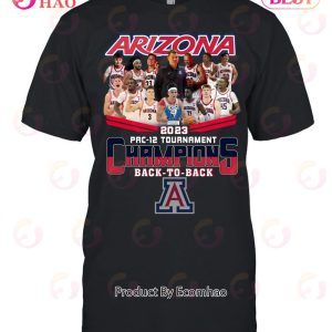 Arizona 2023 Pac-12 Tournament Champions Back To Back T-Shirt