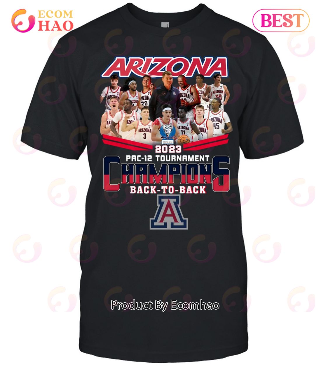 Arizona 2023 Pac-12 Tournament Champions Back To Back T-Shirt