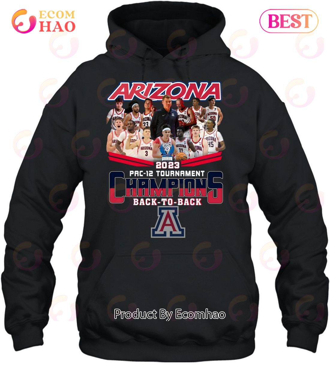 Arizona 2023 Pac-12 Tournament Champions Back To Back T-Shirt