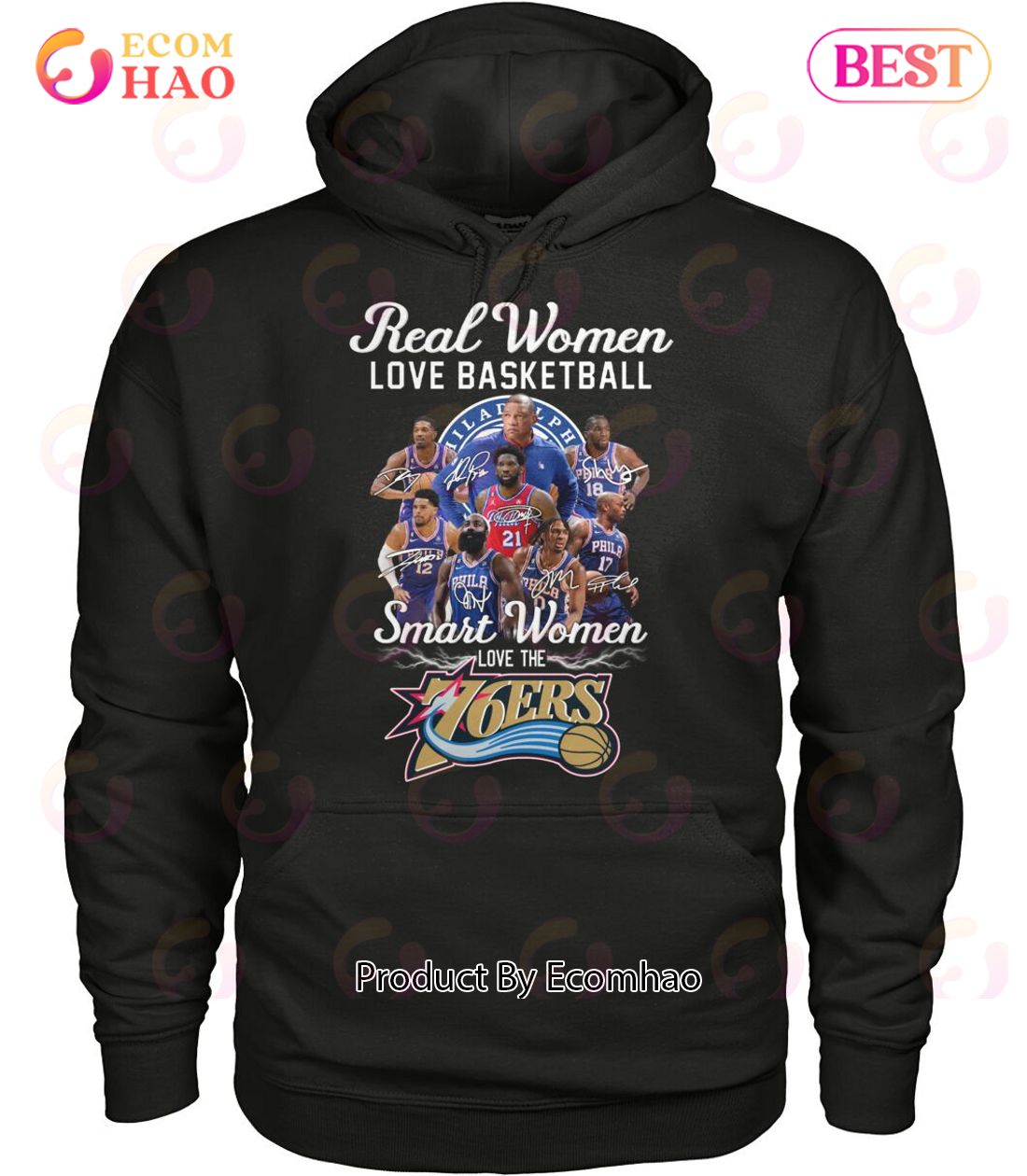 Real Women Love Basketball Smart Women Love The 76ers T-Shirt