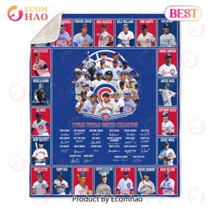 MLB Chicago Cubs 3 Time World Series Champion Quilt, Fleece Blanket, Sherpa Fleece Blanket