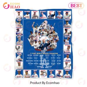 MLB Los Angeles Dodgers 7-Time World Series Champion Quilt, Fleece Blanket, Sherpa Fleece Blanket