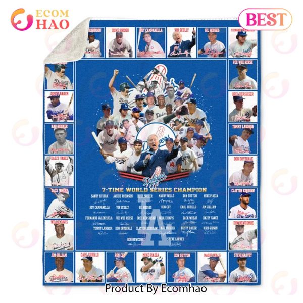 MLB Los Angeles Dodgers 7-Time World Series Champion Quilt, Fleece Blanket, Sherpa Fleece Blanket