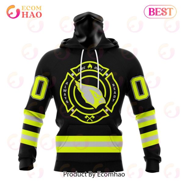NFL Arizona Cardinals Custom Name And Number Special FireFighter Uniform Design 3D Hoodie